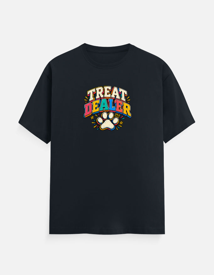 Treat Dealer tee, navy, front